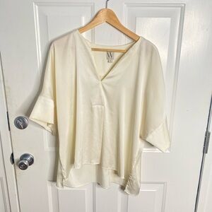 W by Worth Cream V-Neck Blouse